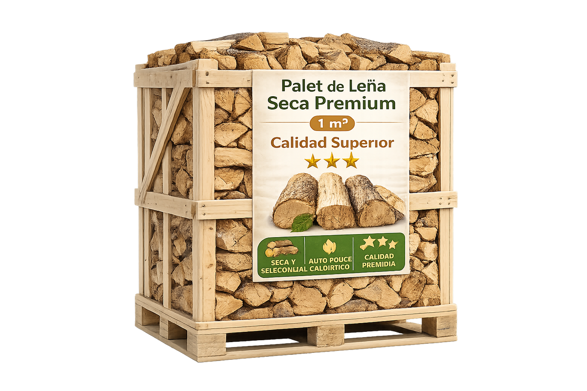Palet de Leña Seca Premium – 1 m³ | Calidad Superior